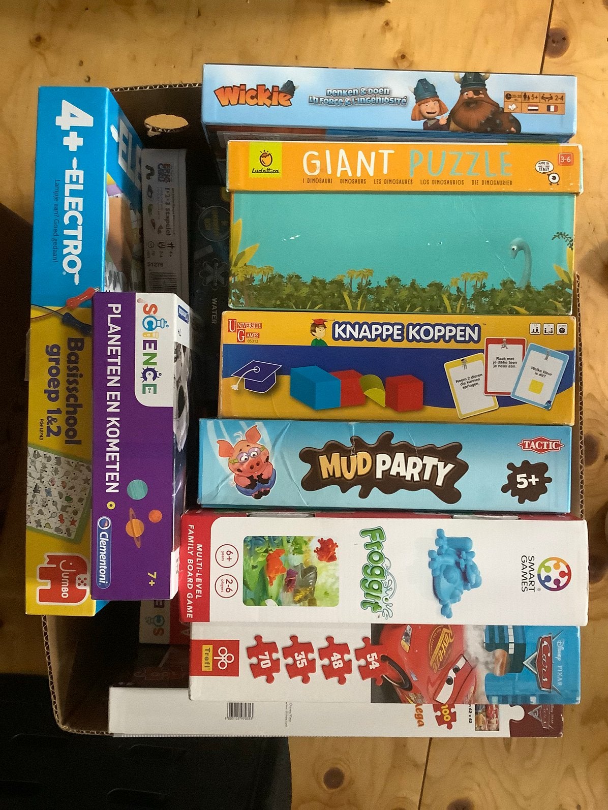 Doos met spellen en puzzels voor jonge kinderen, Kinderen en Baby's, Speelgoed | Educatief en Creatief, Ophalen, Gebruikt