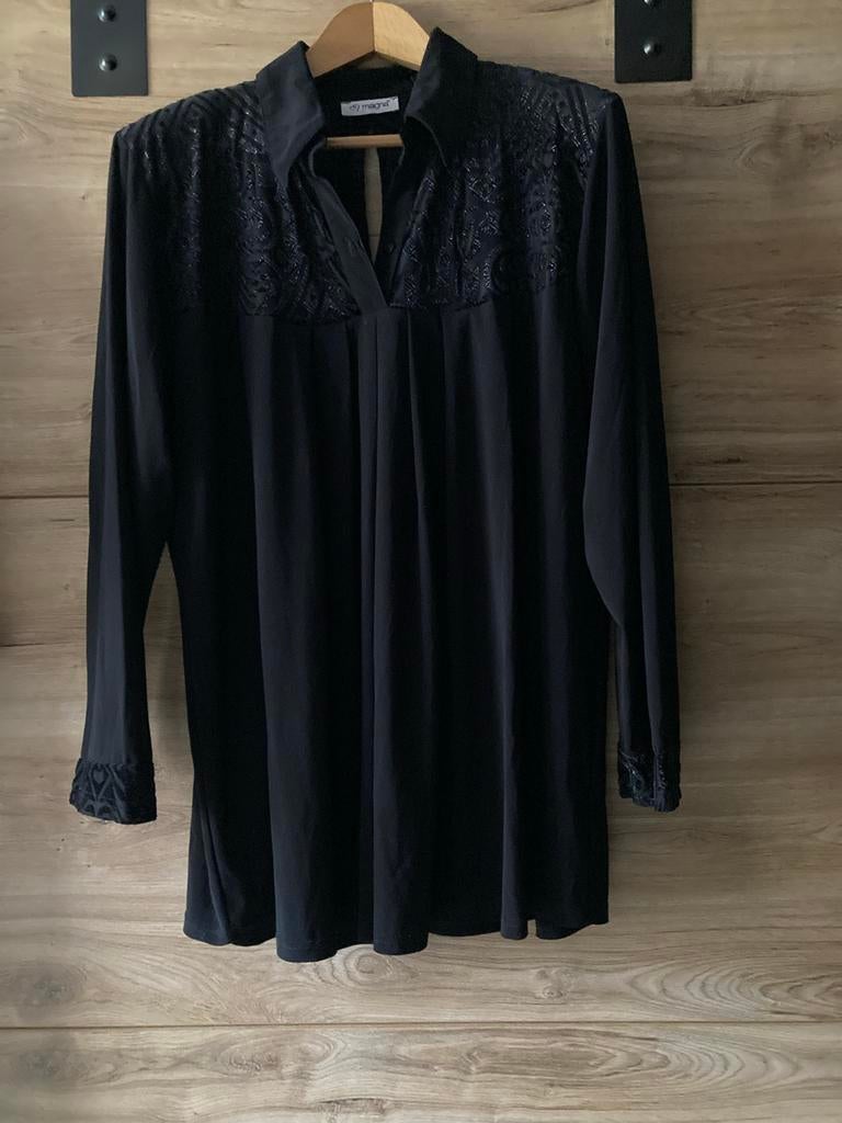 Magna blouse zwart maat 44/46, Kleding | Dames, Blouses en Tunieken, Zo goed als nieuw, Maat 46/48 (XL) of groter, Zwart, Ophalen of Verzenden