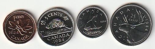 set van 4 munten 1981  Canada.  proof., Ophalen of Verzenden, Noord-Amerika, Setje