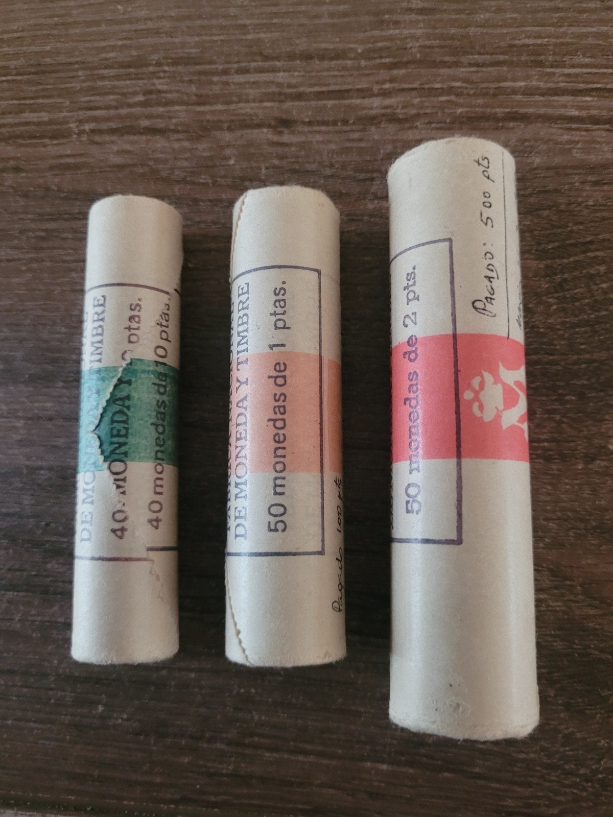 3 rolletjes munten Spanje, Ophalen, Overige landen, Setje