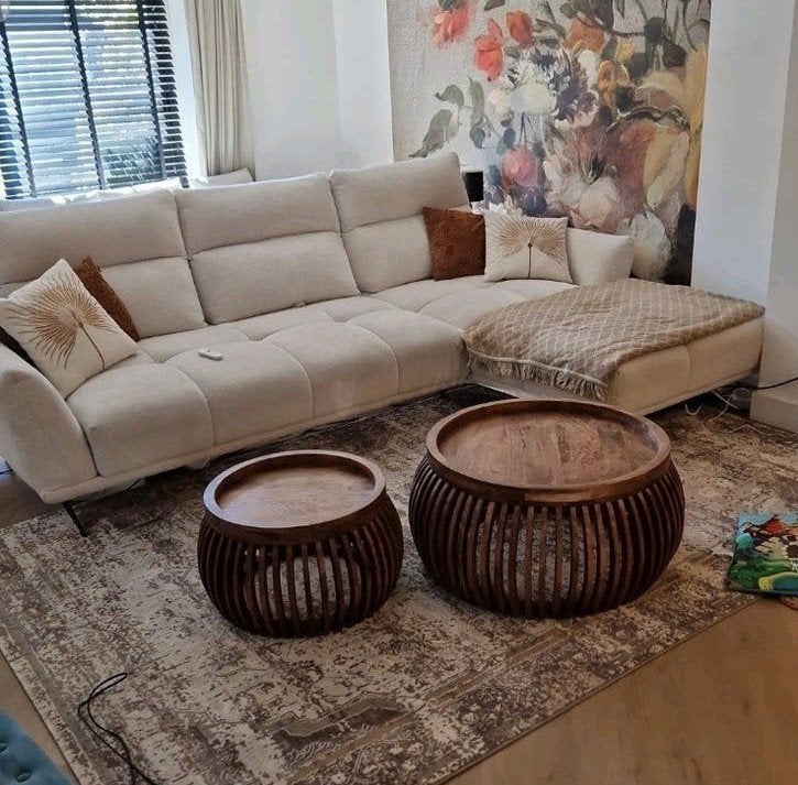 Hoekbank/ loungebank met Verstelbare Rugleuning en ottomaan, Ophalen, Modern, Comfortabel, 250 tot 300 cm, 100 tot 125 cm