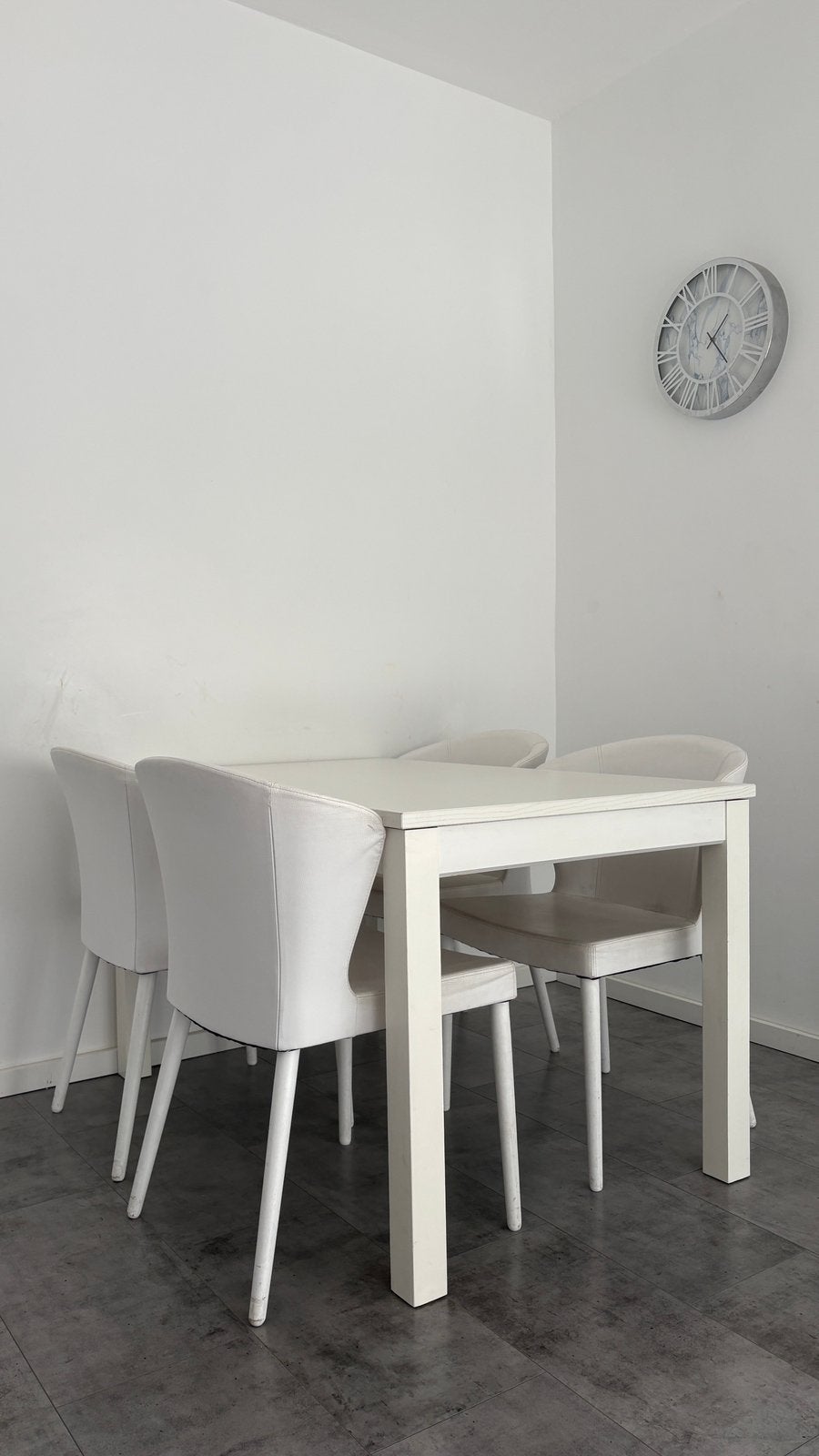 Verlengbare tafel met 4 stoelen, Ophalen, Gebruikt, 100 tot 150 cm, 50 tot 100 cm