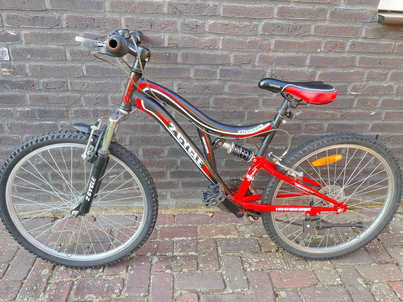 2Cycle Voyager Mountainbike - Rood/Zwart, Fietsen en Brommers, Fietsen | Mountainbikes en ATB, Gebruikt, 49 tot 53 cm, Ophalen