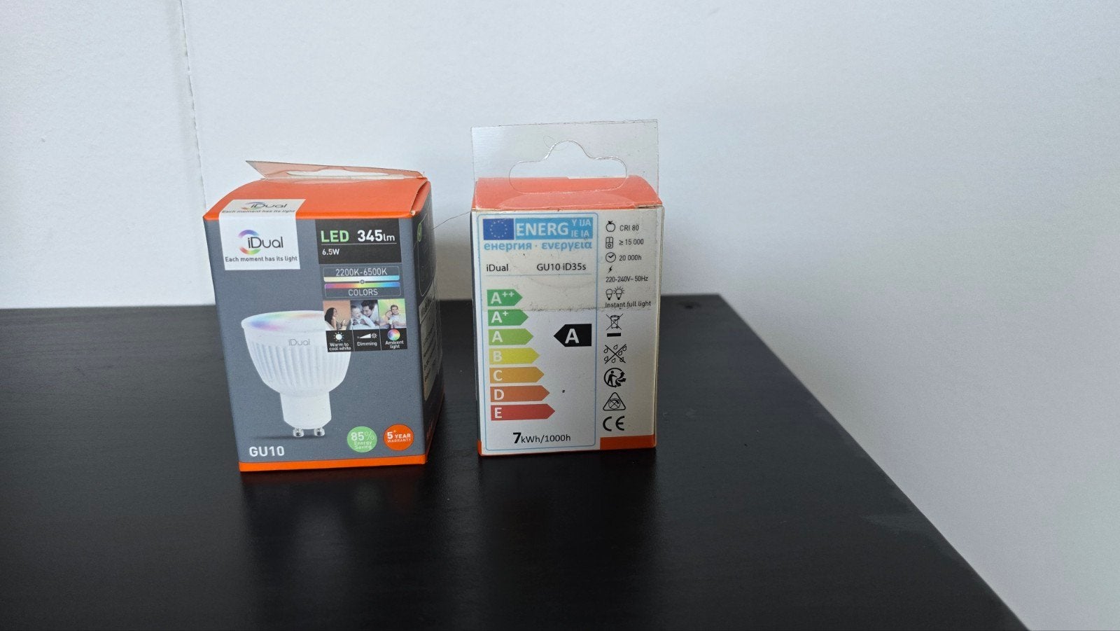 2x iDual GU10 iD35s RGB spotlampen zonder afstandbediening!, Ophalen of Verzenden, Nieuw, GU10