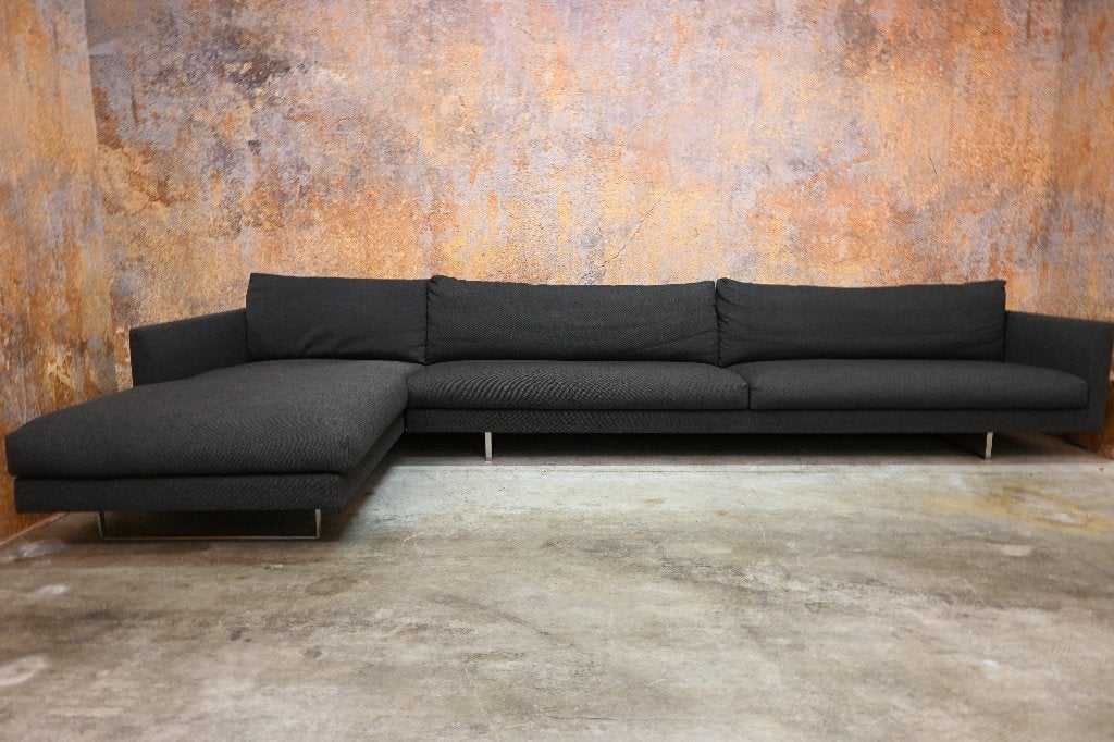 ZGANieuw zwart/grijze stoffen Montis Axel design hoekbank XL