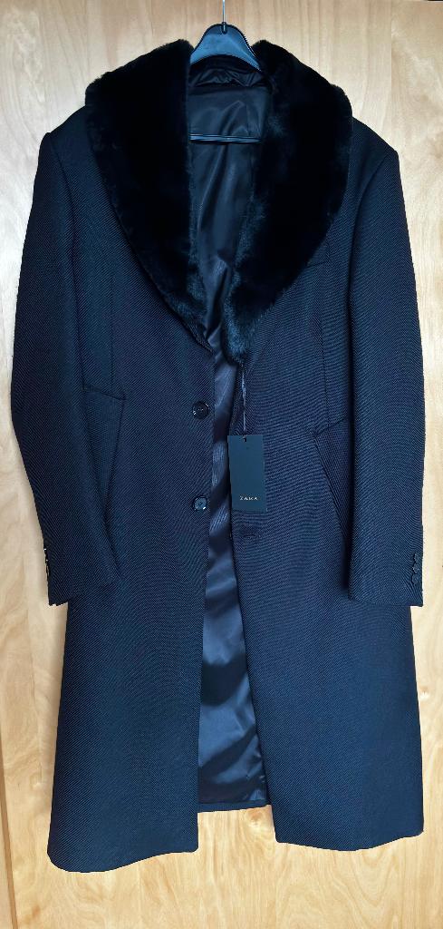 Nieuwe zwarte Zara lange manteljas maat M – nog met labels., Maat 38/40 (M), Nieuw, Ophalen of Verzenden, Zara