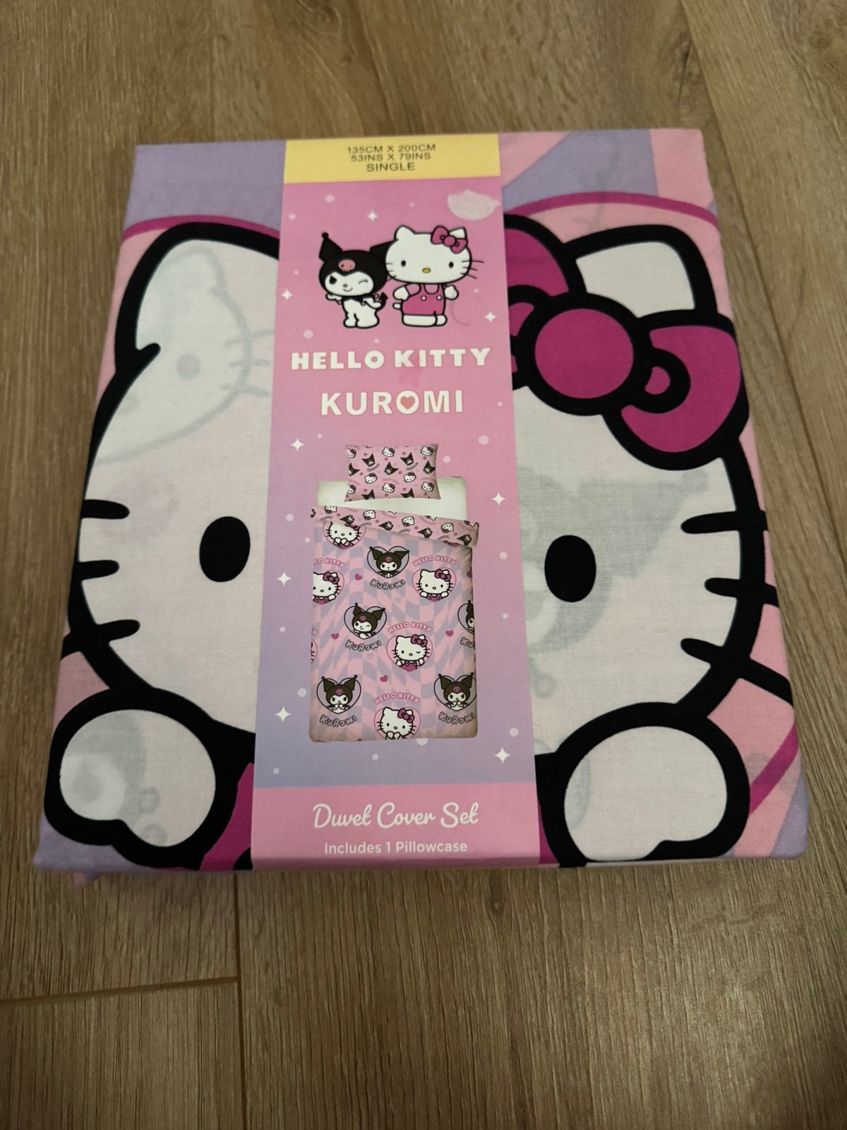 Hello Kitty/ Kuromi Dekbedovertrek 1 persoons, Kinderen en Baby's, Meisje, Dekbedovertrek, Nieuw, Ophalen of Verzenden