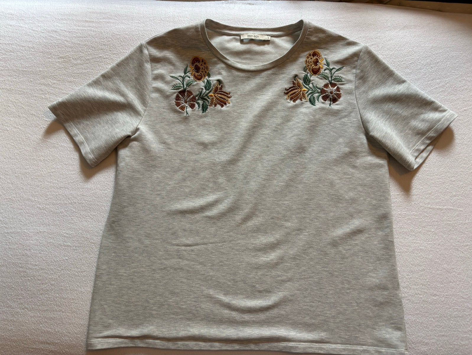 Sissy-Boy t shirt flower mt M., Kleding | Dames, Ophalen of Verzenden, Zo goed als nieuw, Grijs, Korte mouw