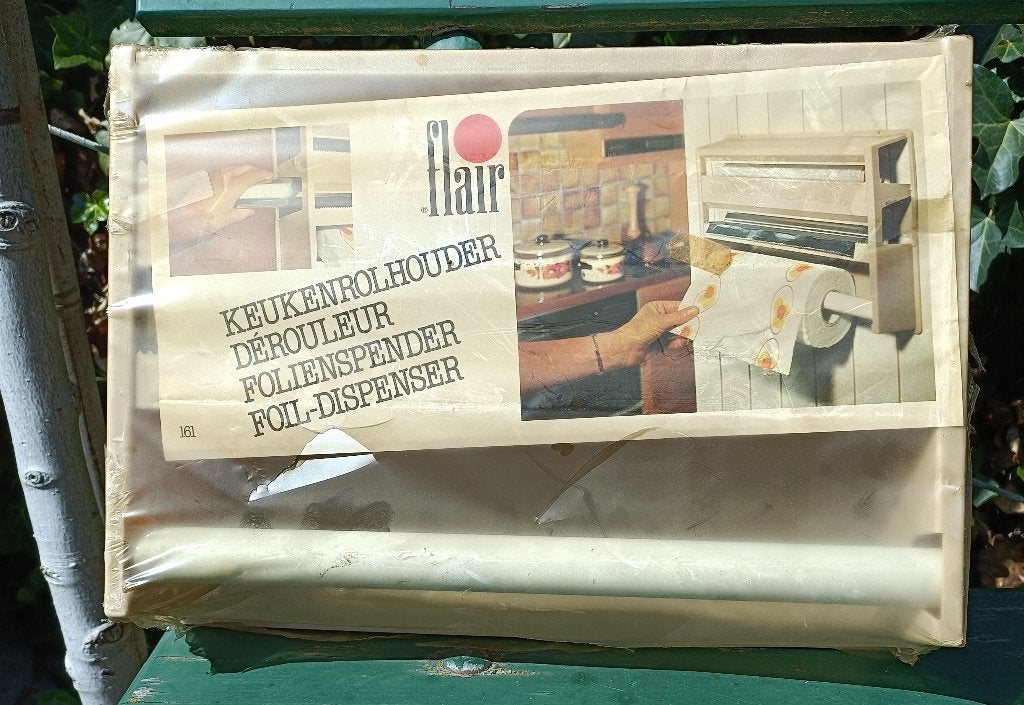 Vintage NIEUW in verpakking: FLAIR keukenrolhouder, Beige, Overige typen, Kunststof, Nieuw