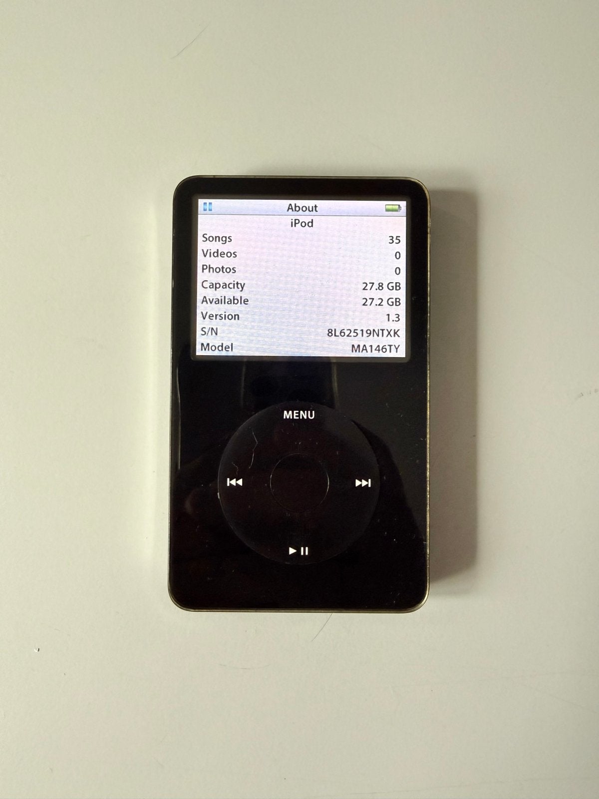 iPod Classic 30Gb 5e generatie - Nieuwe accu, gepolijst, Audio, Tv en Foto, Gebruikt, Classic, ., Ophalen of Verzenden