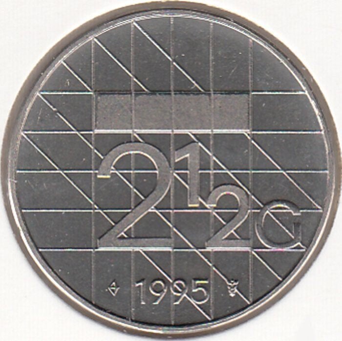 Nederland Rijksdaalder 1995 Beatrix UNC in munthouder, Ophalen of Verzenden, Koningin Beatrix, 2½ gulden, Losse munt
