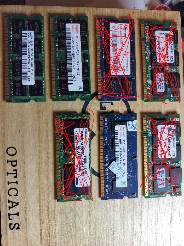 Laptop SODIMMS: Kingston, Hynix, Samsung, Dane-Elec, Computers en Software, Overige soorten, Verzenden, Laptop, Gebruikt