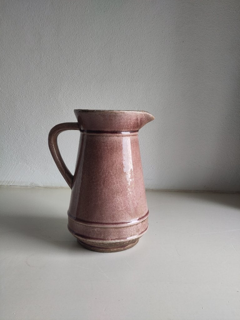 Grote steenroze kan, Huis en Inrichting, Woonaccessoires | Vazen, Geschikt voor buiten, Zo goed als nieuw, Roze, Steen/keramiek