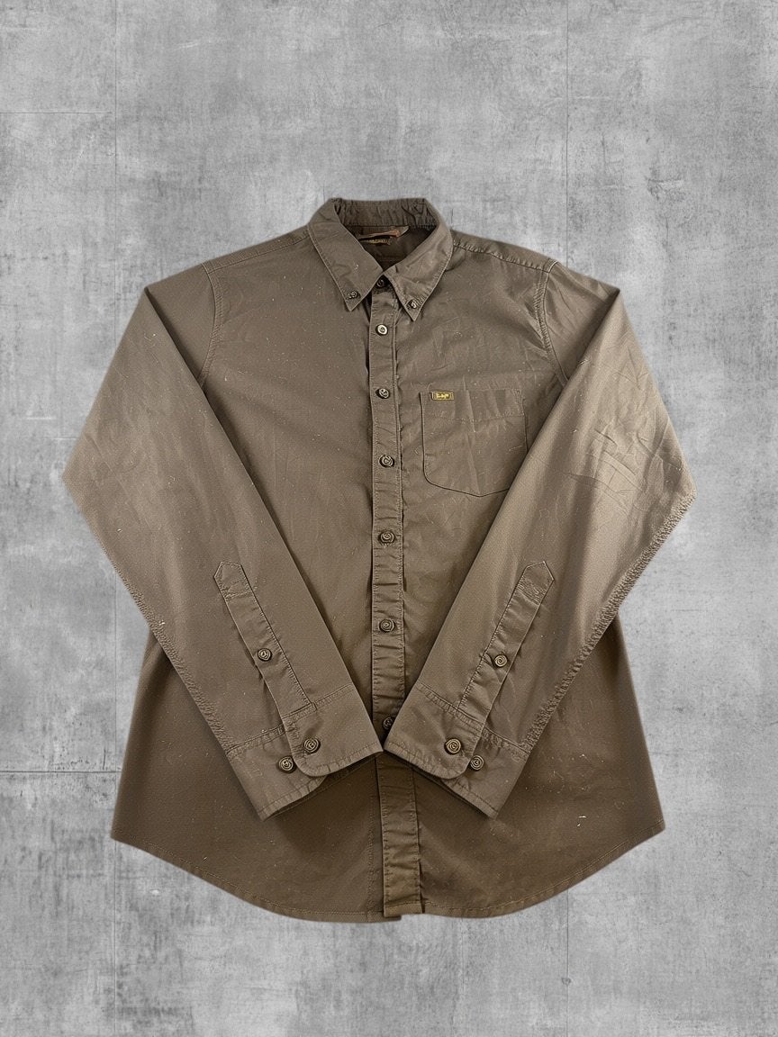 Lee blouse grijs heren maat S overhemd shirt effen button up, Verzenden, Halswijdte 38 (S) of kleiner, Zo goed als nieuw, Grijs