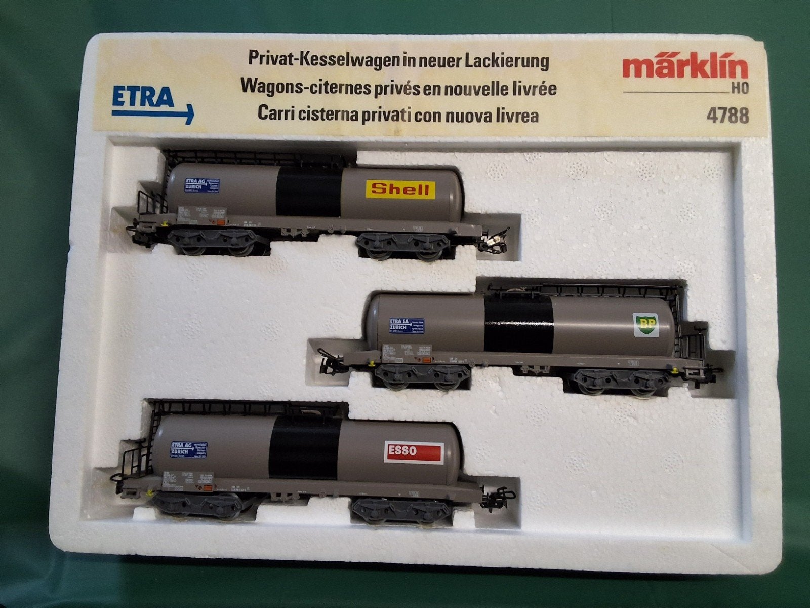 Märklin H0 4788 Kesselwagenset ESSO Shell BP ETR, Wisselstroom, Ophalen of Verzenden, Märklin, Nieuw