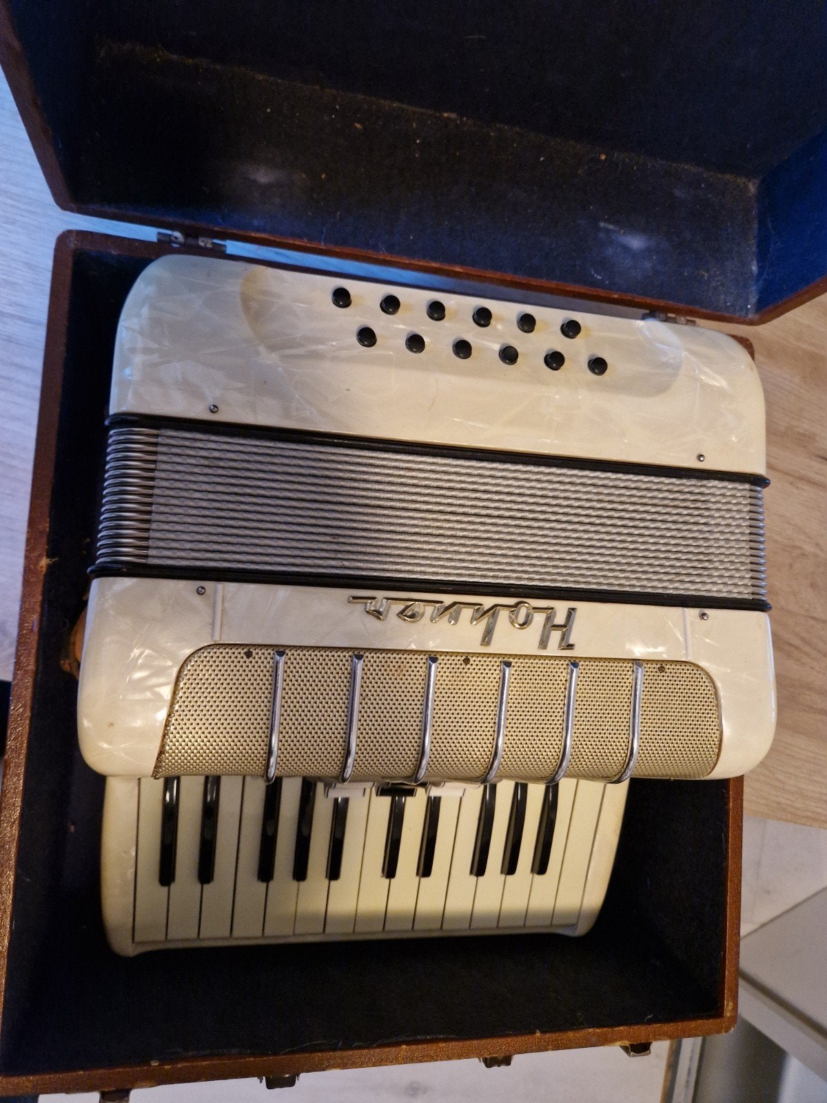 Hohner Piano-accordeon uit de jaren '50/'60 - Goede staat, Gebruikt, Met koffer, Hohner, Toetsaccordeon