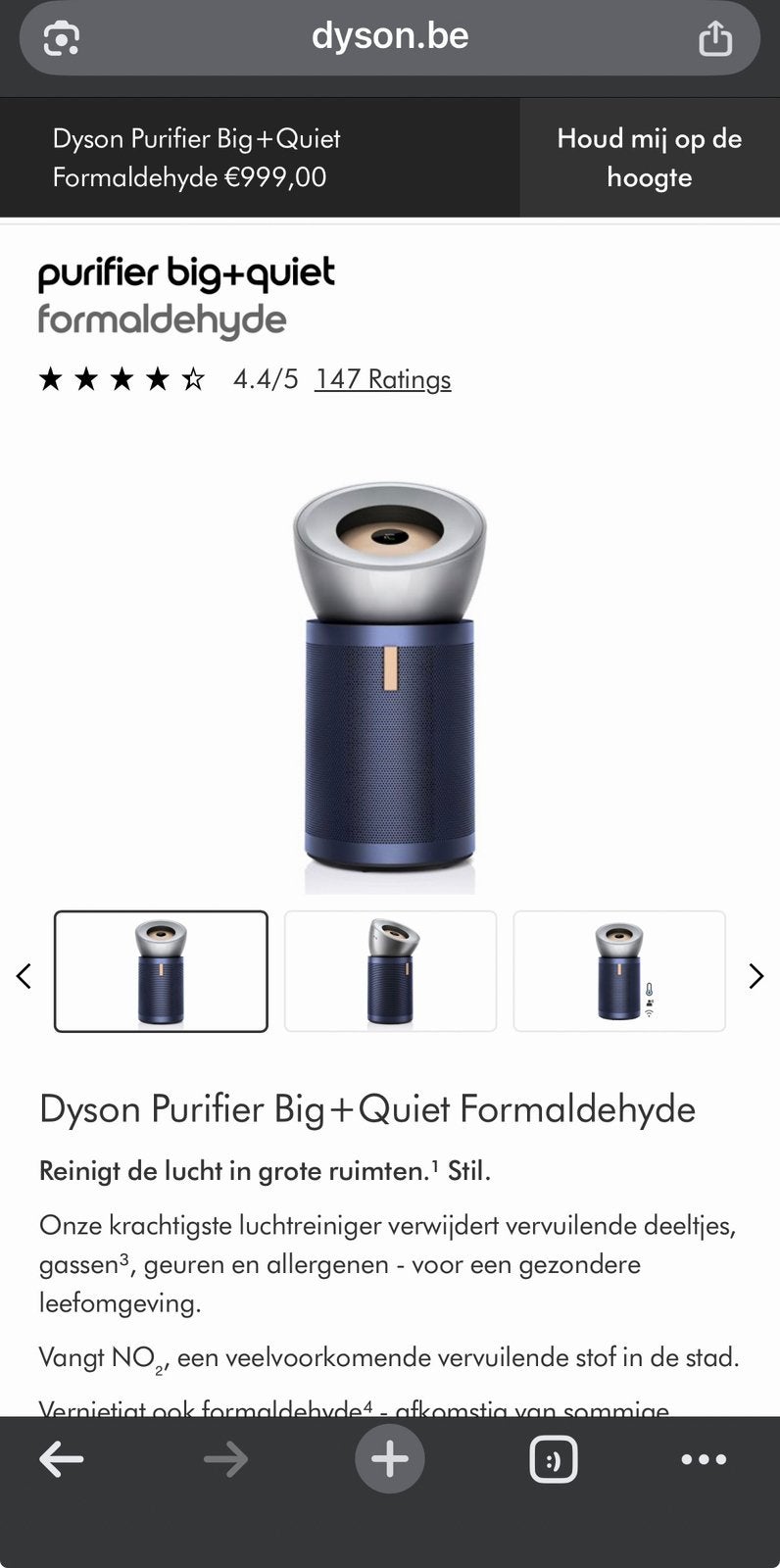 Dyson Purifier Big+Quiet Formaldehyde Luchtreiniger Nieuw, Witgoed en Apparatuur, Luchtbehandelingsapparatuur, Ophalen of Verzenden