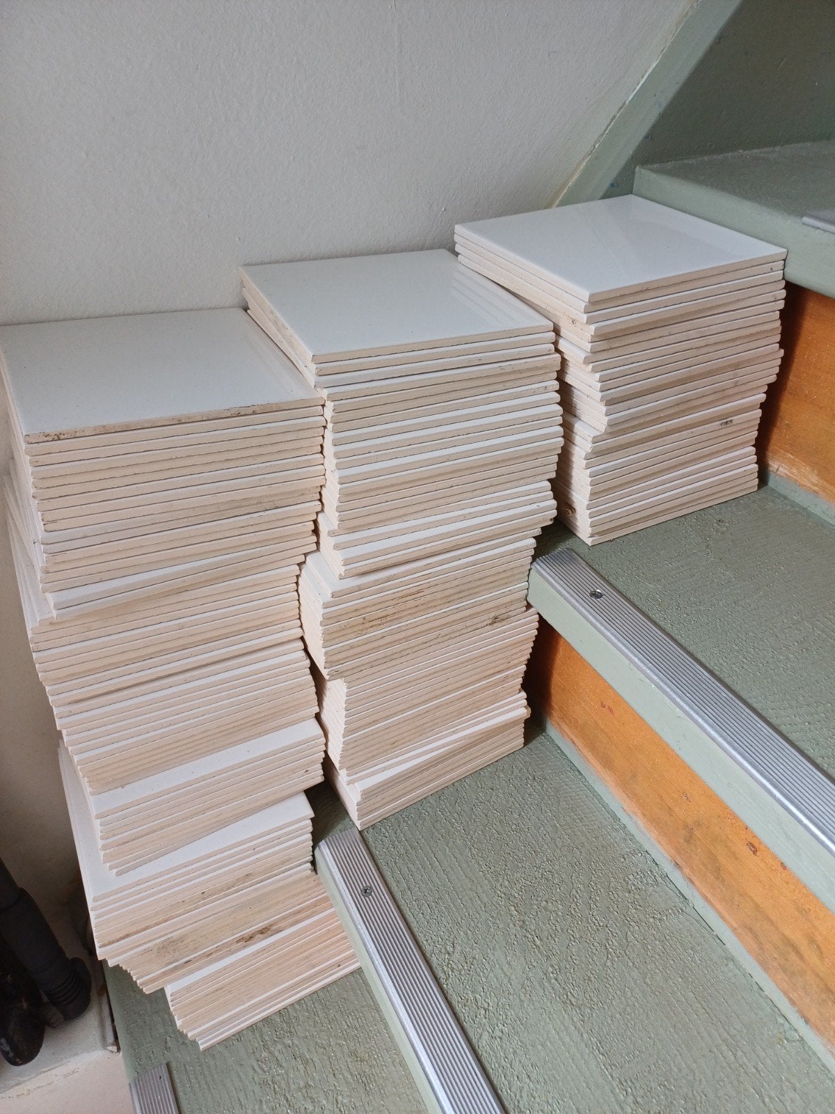160 Witte glanzende tegels 15x15 cm (ca. 3,6 m²), Ophalen