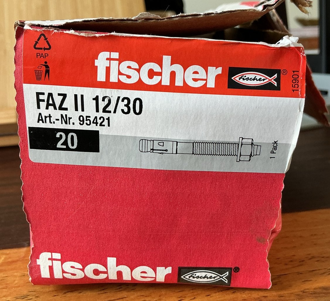 Fischer FAZ II 12/30 Ankerbouten - Art.nr. 95421, Ophalen of Verzenden, Nieuw, 100 tot 250 mm, Bouten of Moeren