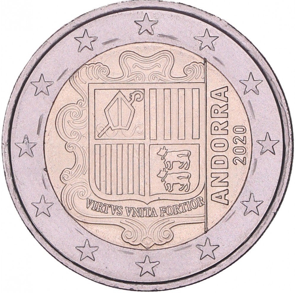 2 Euro Andorra 2020 - Reguliere Munt - UNC, Postzegels en Munten, Verzenden, Overige landen, 2 euro, Losse munt
