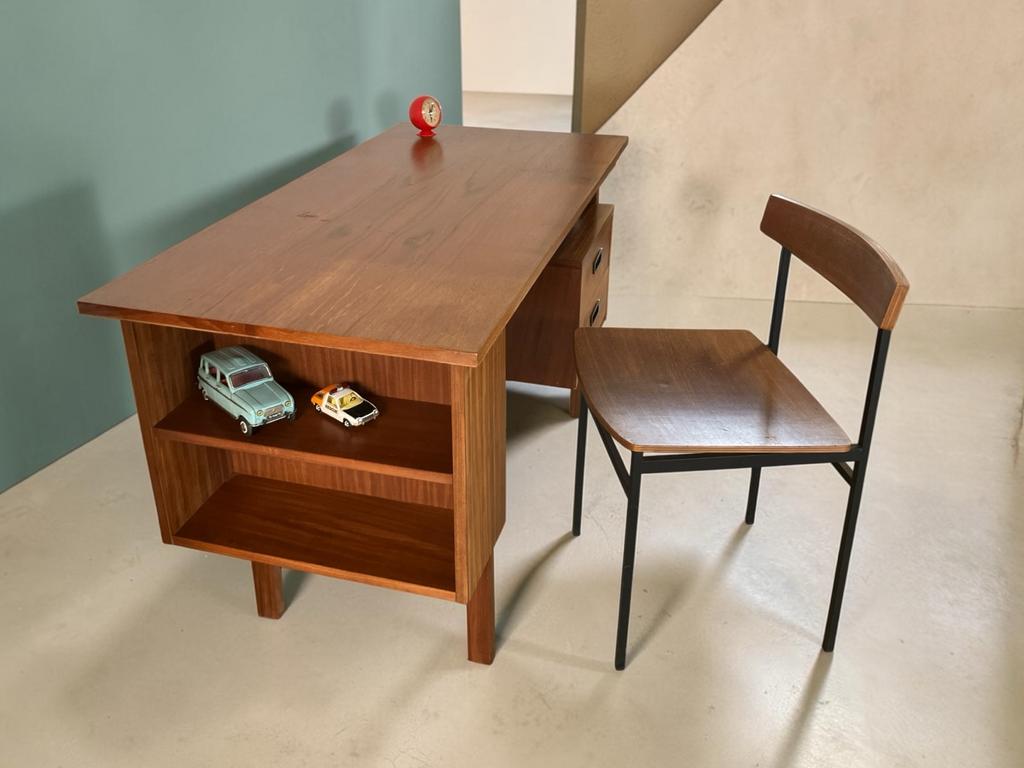 Vintage Teak Bureau Deens Design - Nette Staat, Ophalen, Gebruikt, 120 cm, Scandinavisch