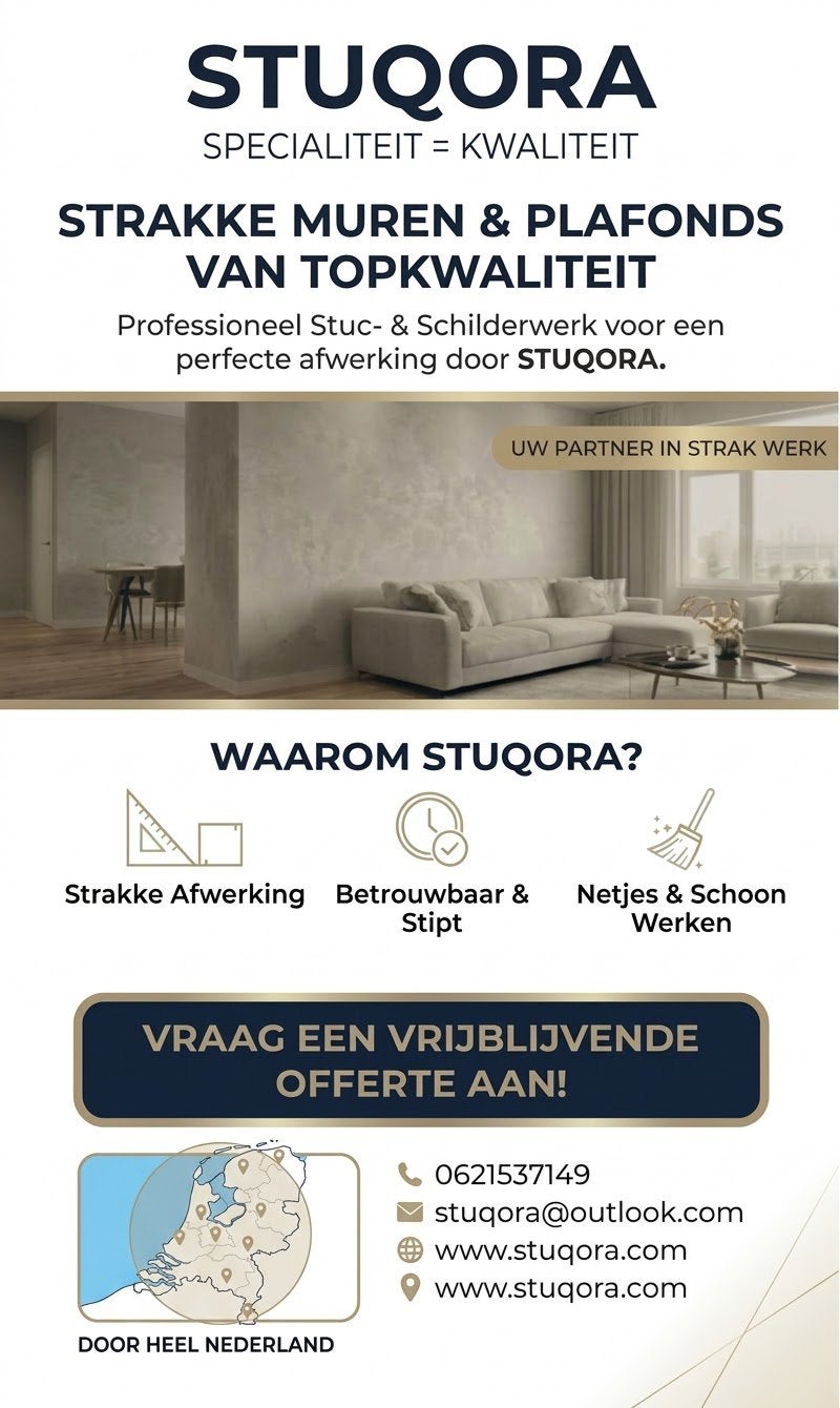 Stukadoor & Schilder Gezocht | Stuqora, Garantie, Binnenschilderwerk