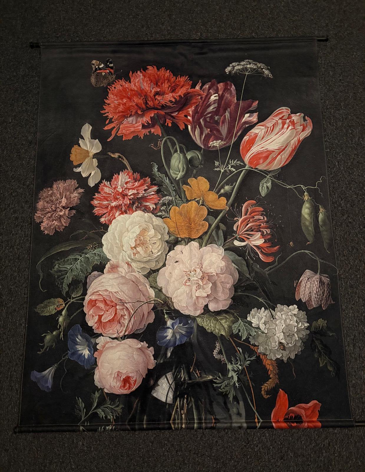 Groot wandkleed met bloemen, Ophalen, 125 cm of meer, Zo goed als nieuw, Schilderij