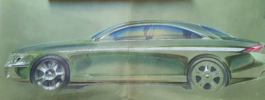 Originele auto design schets - Chevrolet Impala, Verzenden, Rechthoekig Liggend, Zo goed als nieuw, A1 t/m A3