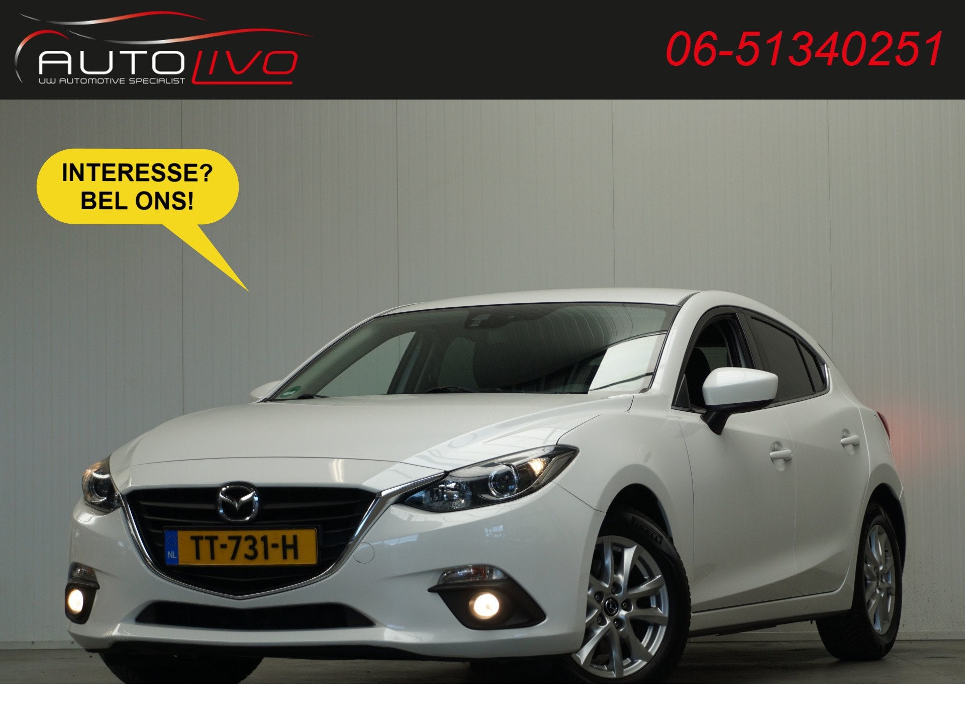Mazda 3 2.0 TS+ AUTOMAAT! NAVI CLIMA ST. VERW. TREKHAAK etc., Auto's, Stof, Gebruikt, Zwart, 4 cilinders
