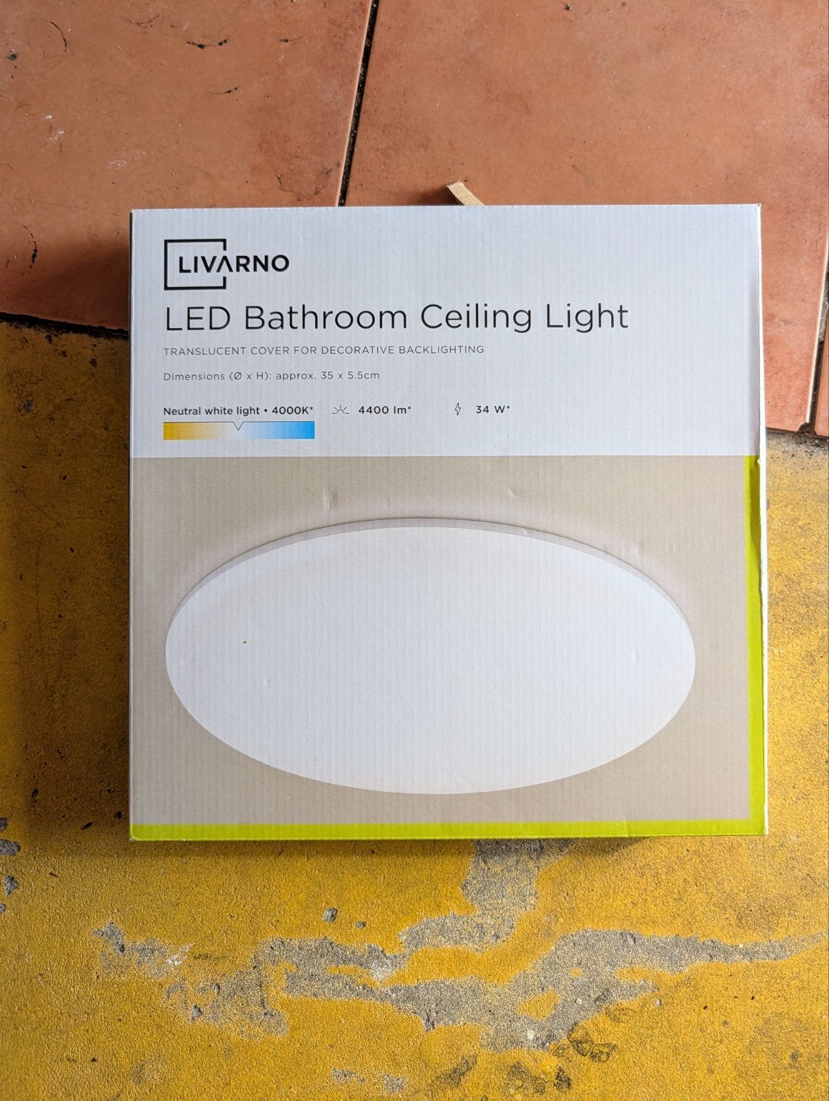 LIVARNO LED Badkamer Plafondlamp - 4000K, 34W, 4400lm, Wit, Overige merken, Kunststof, Nieuw