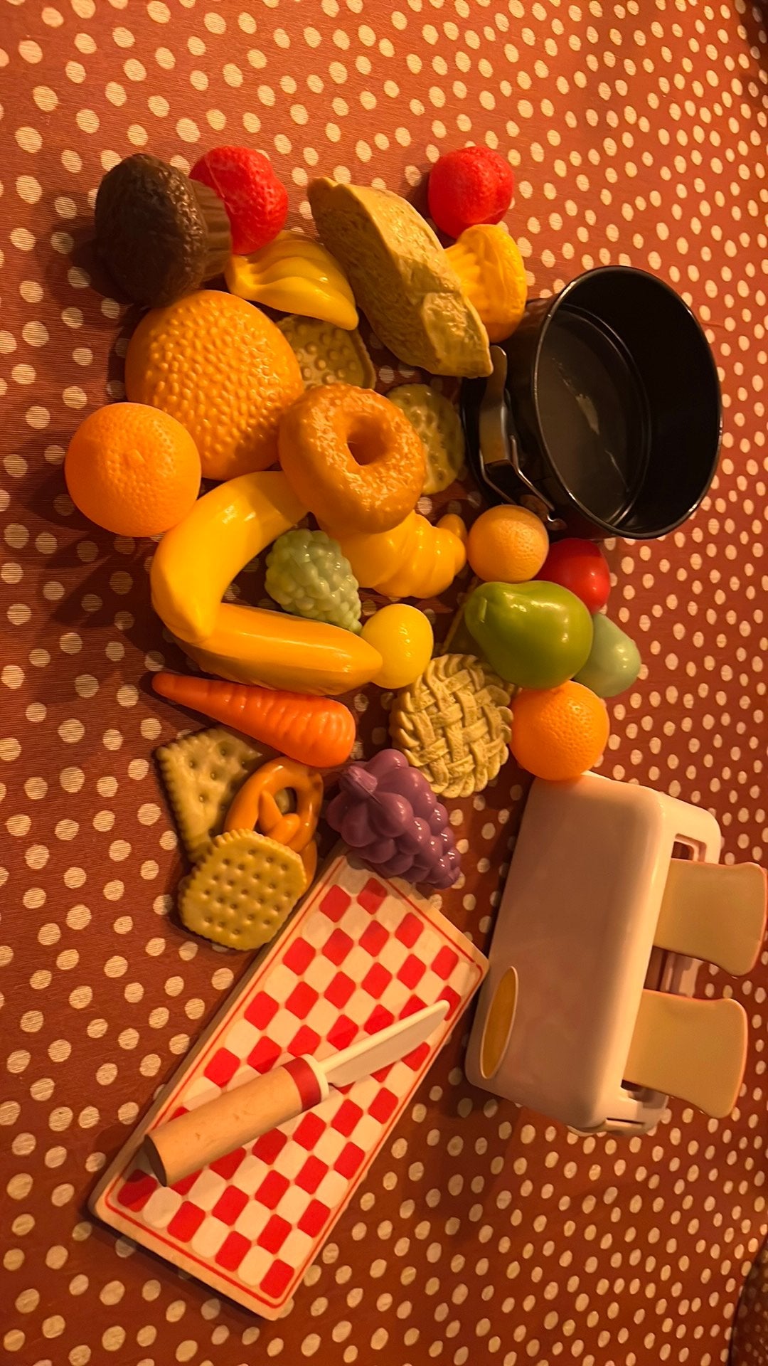 Speelgoed fruit/groente/koekjes/ bakblikje/broodroostertje, Ophalen of Verzenden, Gebruikt, Kunststof, Speelkeuken-accessoire