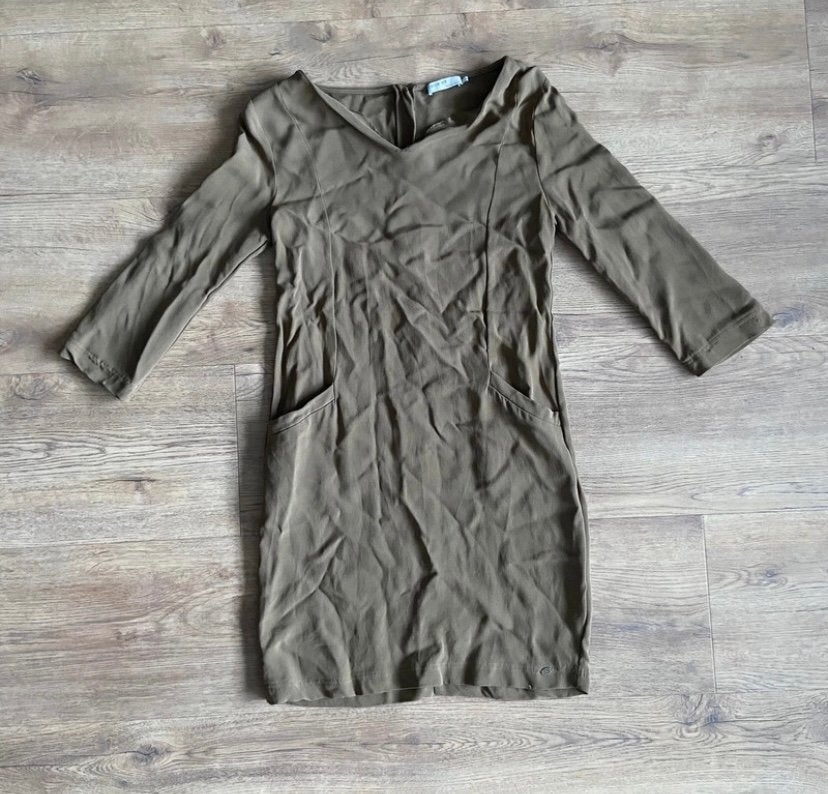 Sissy-Boy kakigroene jurk met zakken maat L / 40, Bruin, Verzenden, Maat 42/44 (L), Zo goed als nieuw