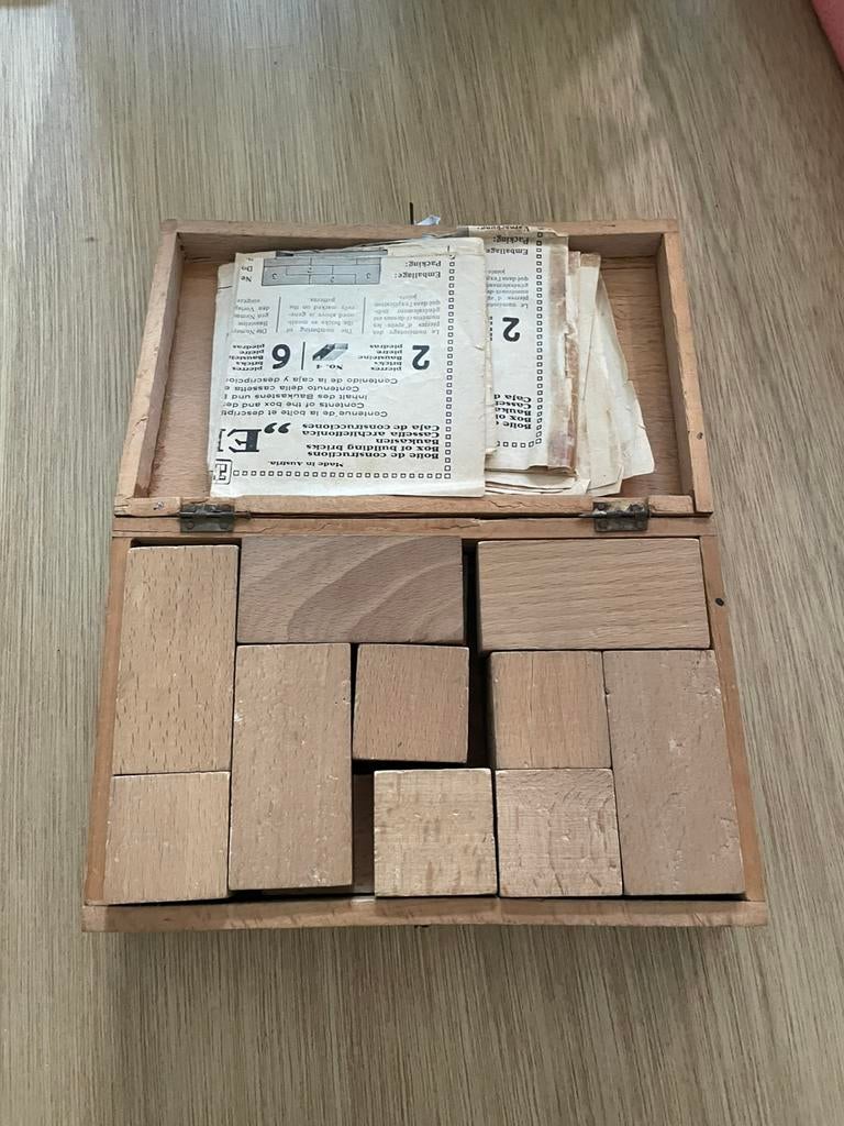 Vintage blokkendoos, Antiek en Kunst, Ophalen of Verzenden