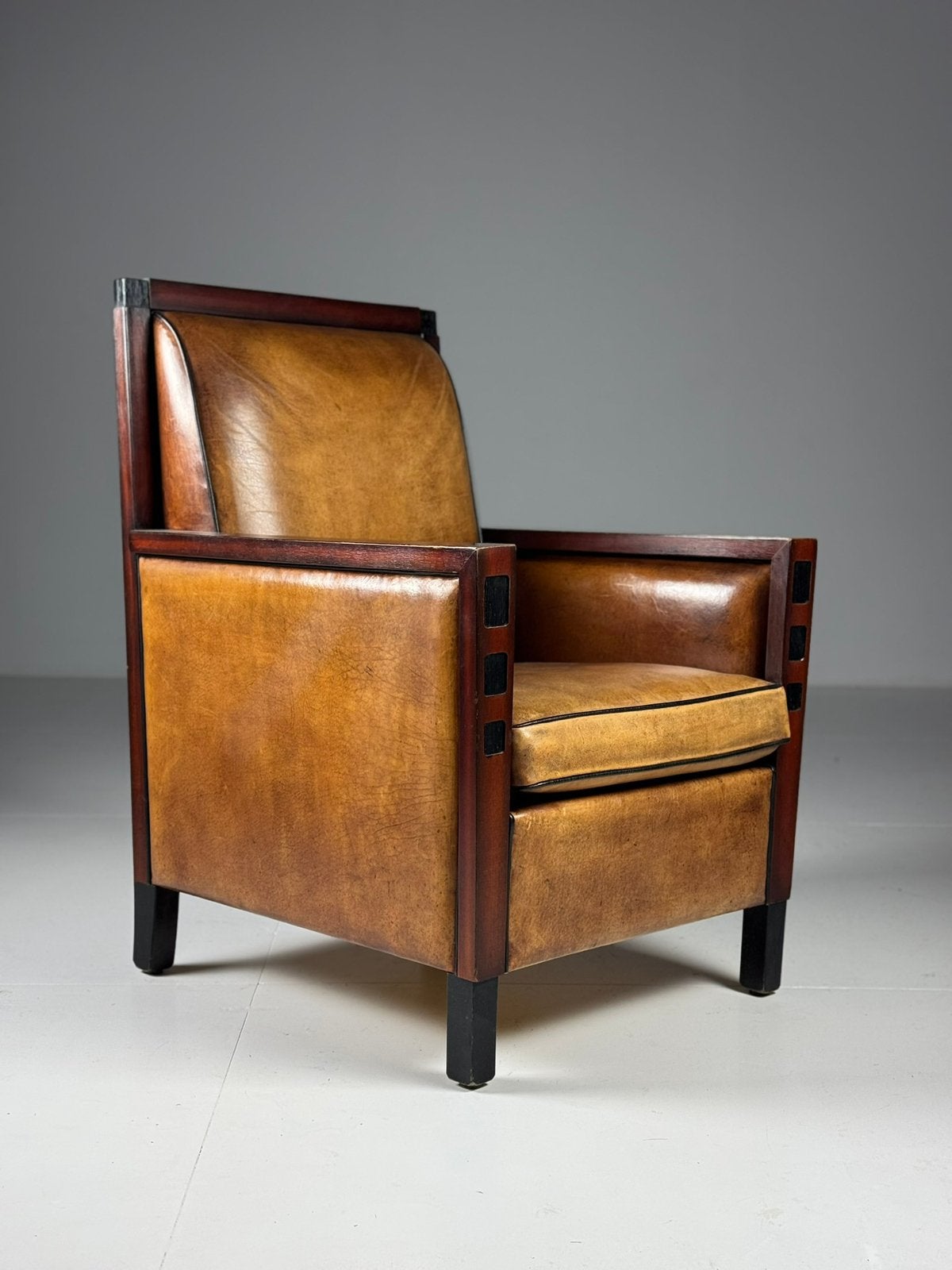 Schapenleren fauteuil Art Deco
