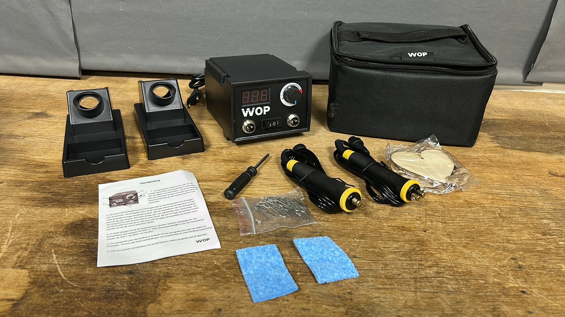 Wop hout brander set. Kompleet., Hobby en Vrije tijd, Knutselen, Zwart, Overige thema's, Gereedschap of Toebehoren, Nieuw