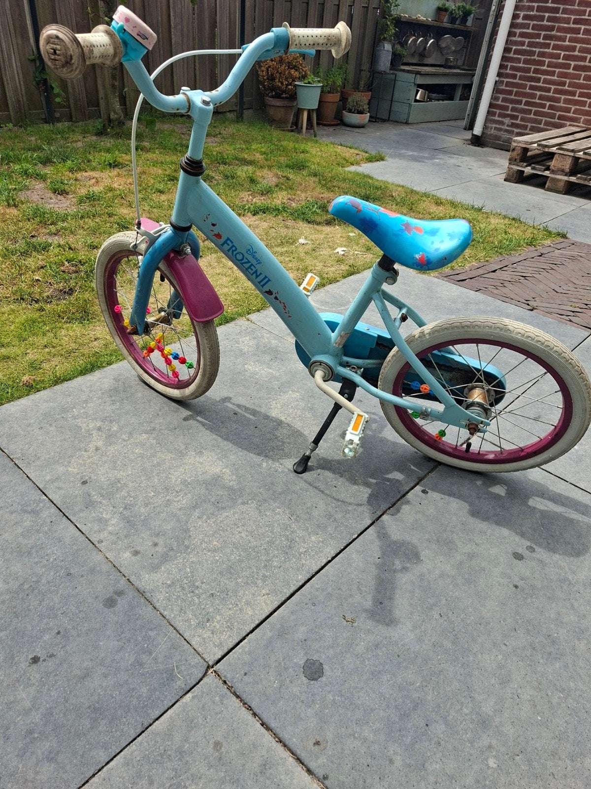16inch kinderfietsje Frozen, Fietsen en Brommers, Fietsen | Kinderfietsjes, Ophalen, Gebruikt, 16 tot 20 inch
