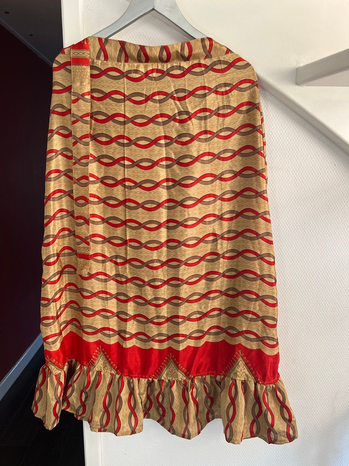 Les Jumelles zijden wikkelrok met ruches, M-L, Kleding | Dames, Maat 38/40 (M), Beige, Ophalen of Verzenden, Zo goed als nieuw