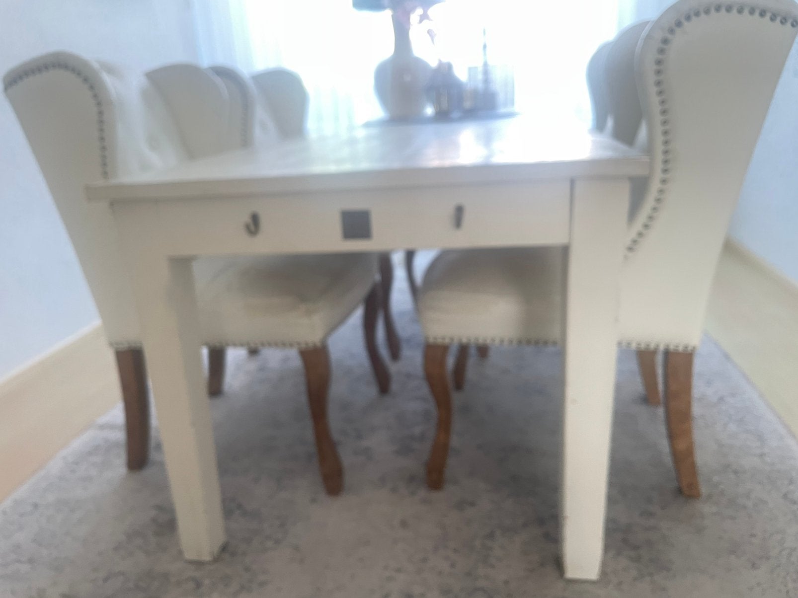 Eettafel met 4 stoelen Riviera Maison, Ophalen, Gebruikt, Riviera maison, 4 tot 6 stoelen