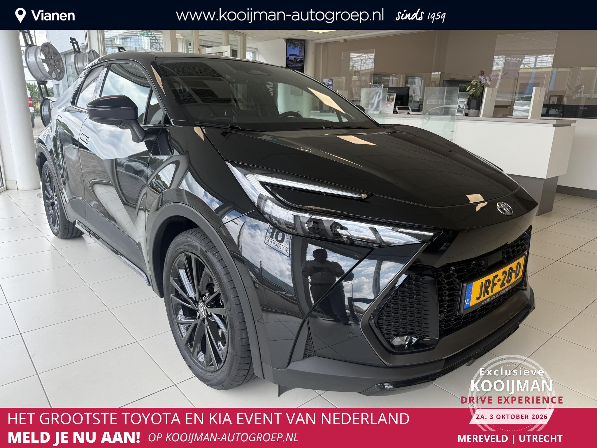 Toyota C-HR 2.0 Plug-in Hybrid 220 Black Edition Demo Kortin, Auto's, 4 cilinders, Bedrijf, Hybride Elektrisch/Benzine, 144 min