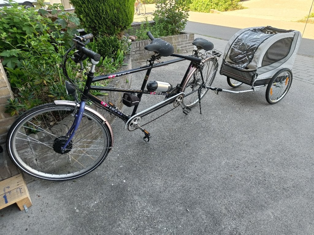 Tandem Batavus Sioux met trapondersteuning, Ophalen, Gebruikt, Velgrem, Batavus