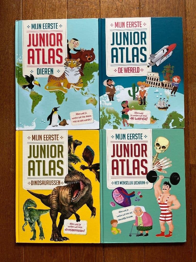 4 x  Mijn eerste Junior Atlas / Encyclopedie, Boeken, Atlassen en Landkaarten, Overige atlassen, 2000 tot heden, Zo goed als nieuw