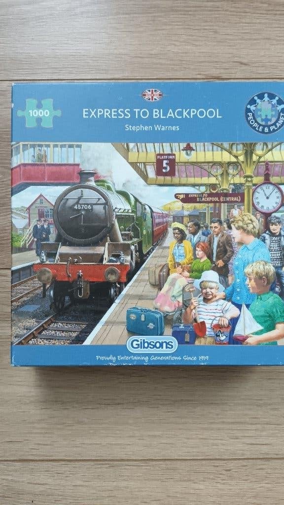 Gibson puzzel-Express to Blackpool- 1000 st, Ophalen of Verzenden, 500 t/m 1500 stukjes, Gebruikt, Legpuzzel