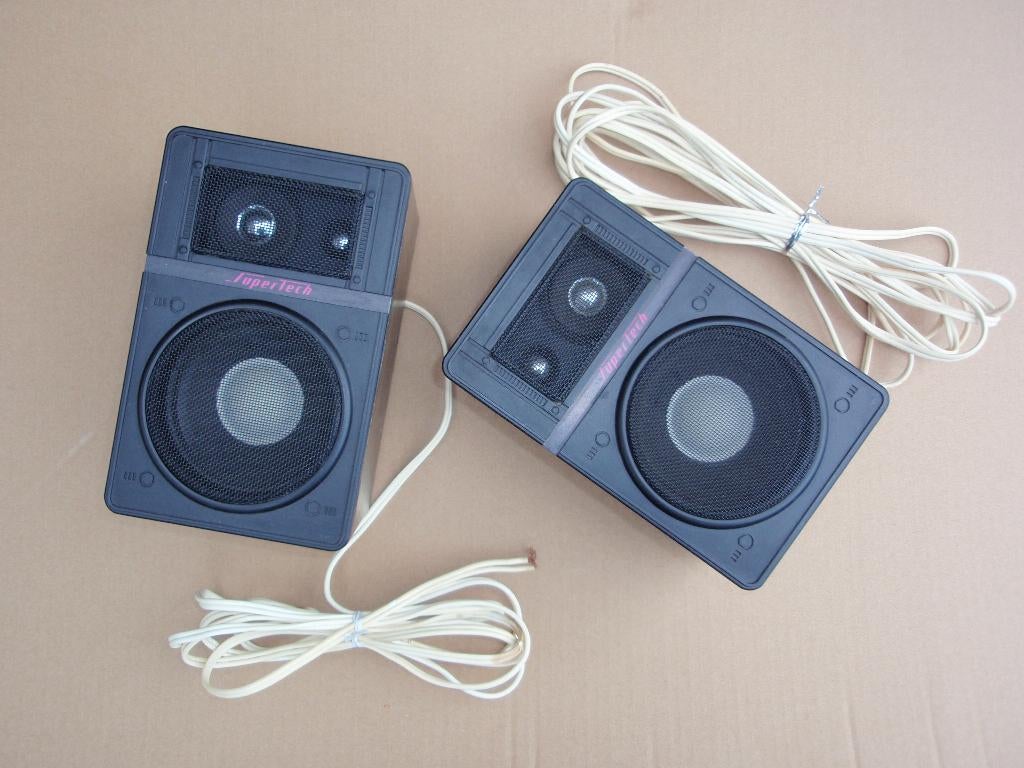 SuperTech geluidsboxjes - Max 100 Watt, Audio, Tv en Foto, Zo goed als nieuw, 60 tot 120 watt, Front, Rear of Stereo speakers