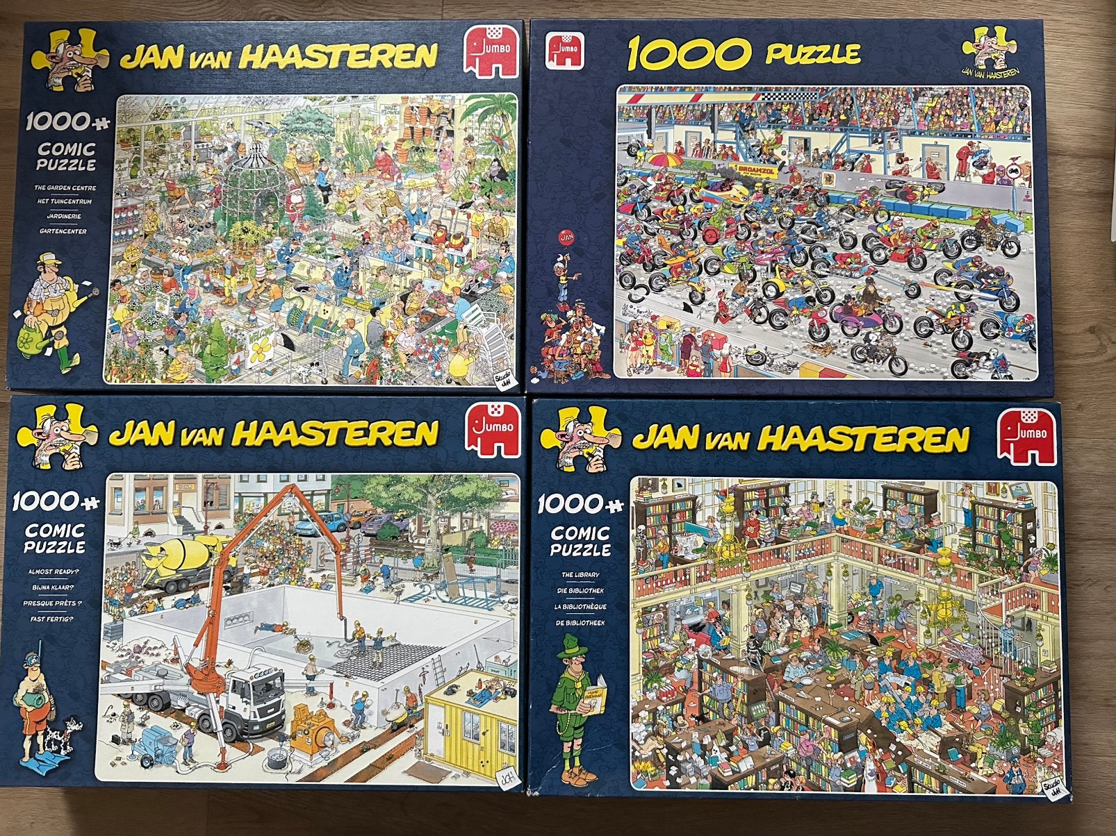 Jan v Haasteren puzzels 16 verschillende!, Ophalen of Verzenden, 500 t/m 1500 stukjes, Zo goed als nieuw, Legpuzzel