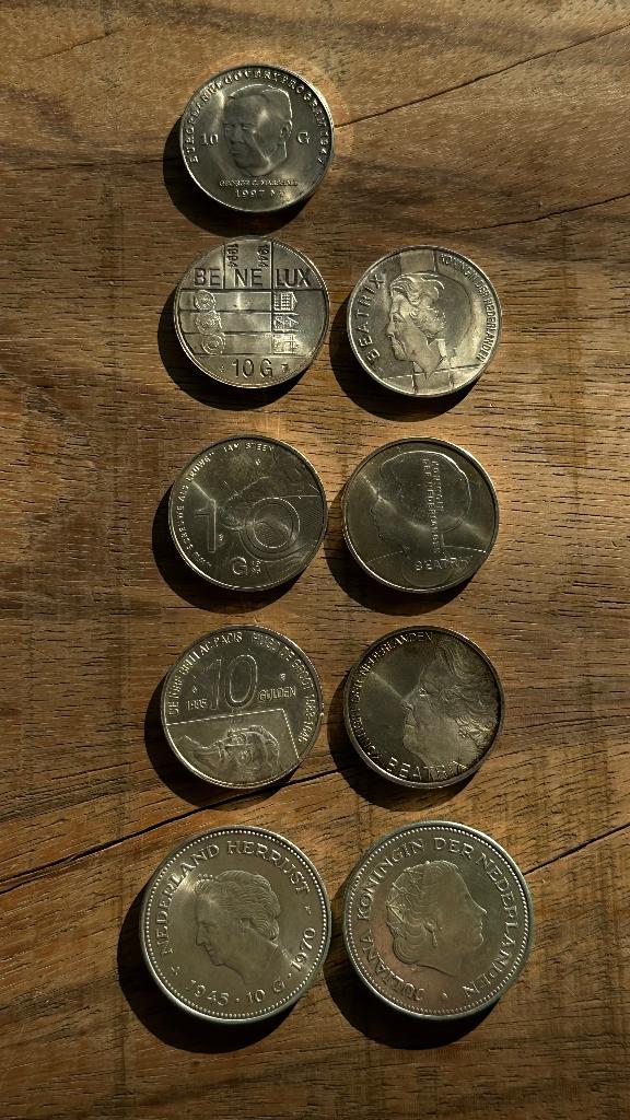 9st 10 gulden munten, Ophalen, Koningin Beatrix, Zilver, Losse munt