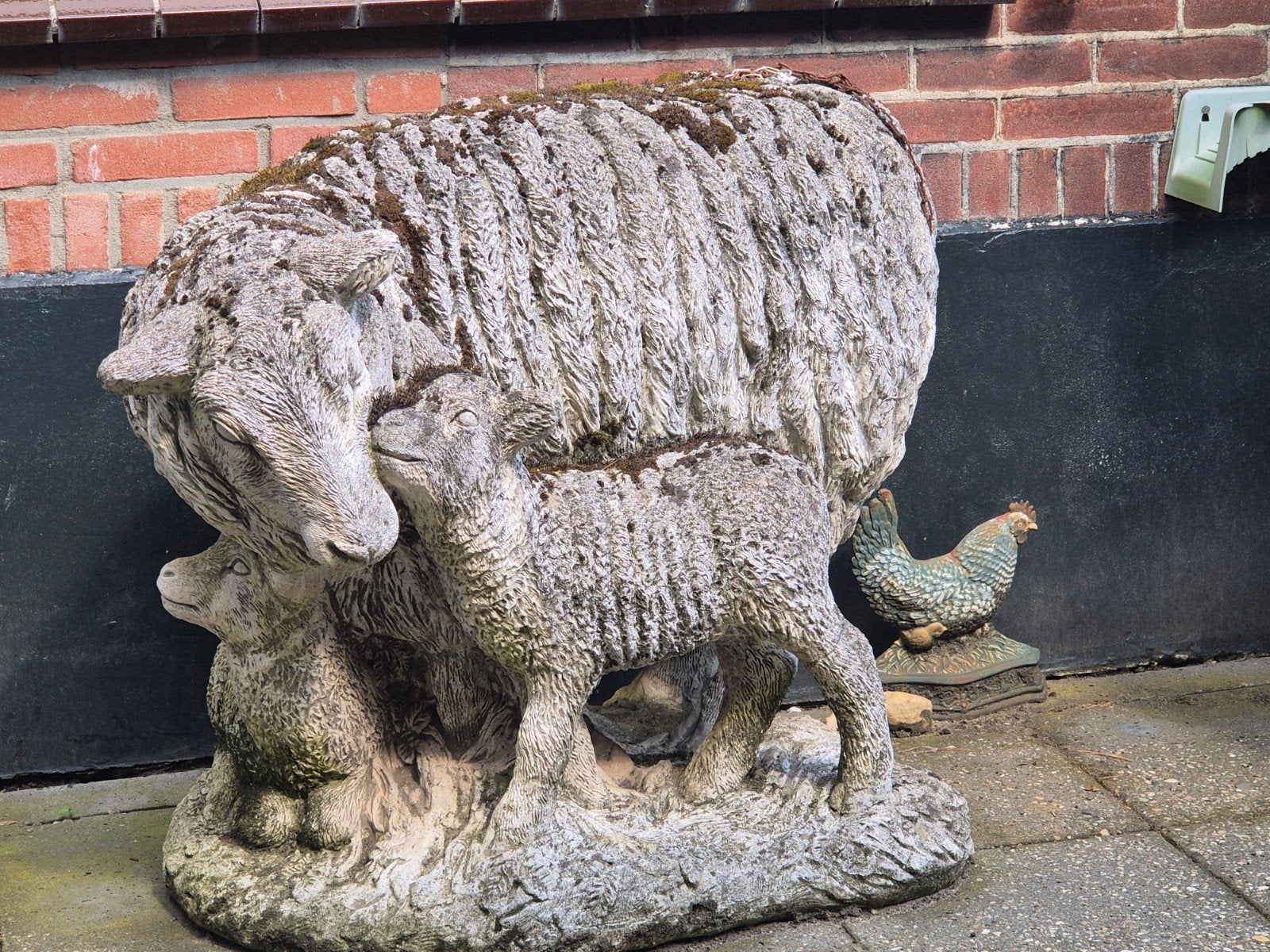 Te koop betonben schaap met 2 lammeren, Ophalen
