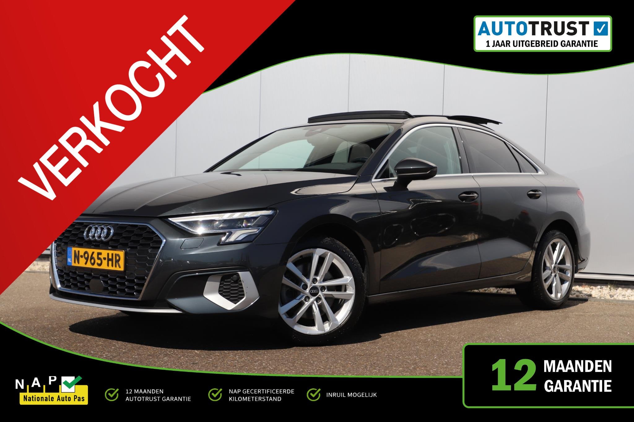Audi A3 Limousine 30 TFSI Business edition Automaat Panorama, Auto's, Audi, Stof, Gebruikt, Met garantie (alle), Origineel Nederlands
