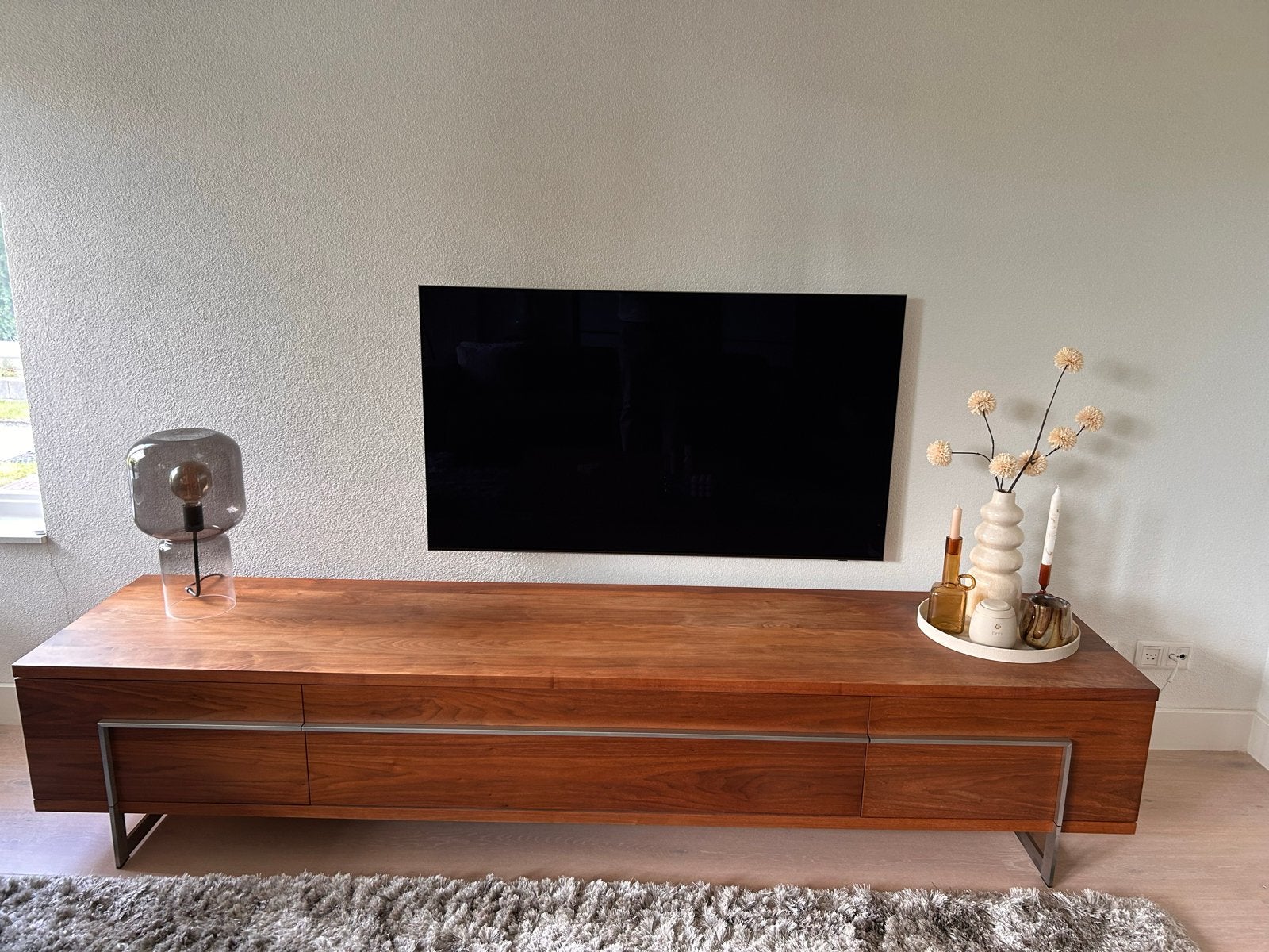 Stijlvol Bert Plantagie TV-meubel van  hout en metaal, Ophalen, Zo goed als nieuw, 200 cm of meer, Minder dan 100 cm