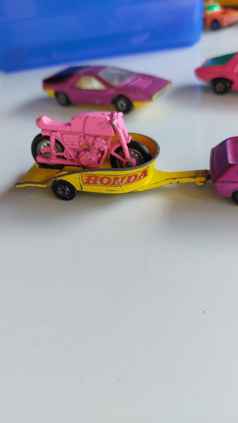 Matchbox Lesney 38c Honda  aanhanger 1968, Ophalen of Verzenden, Gebruikt