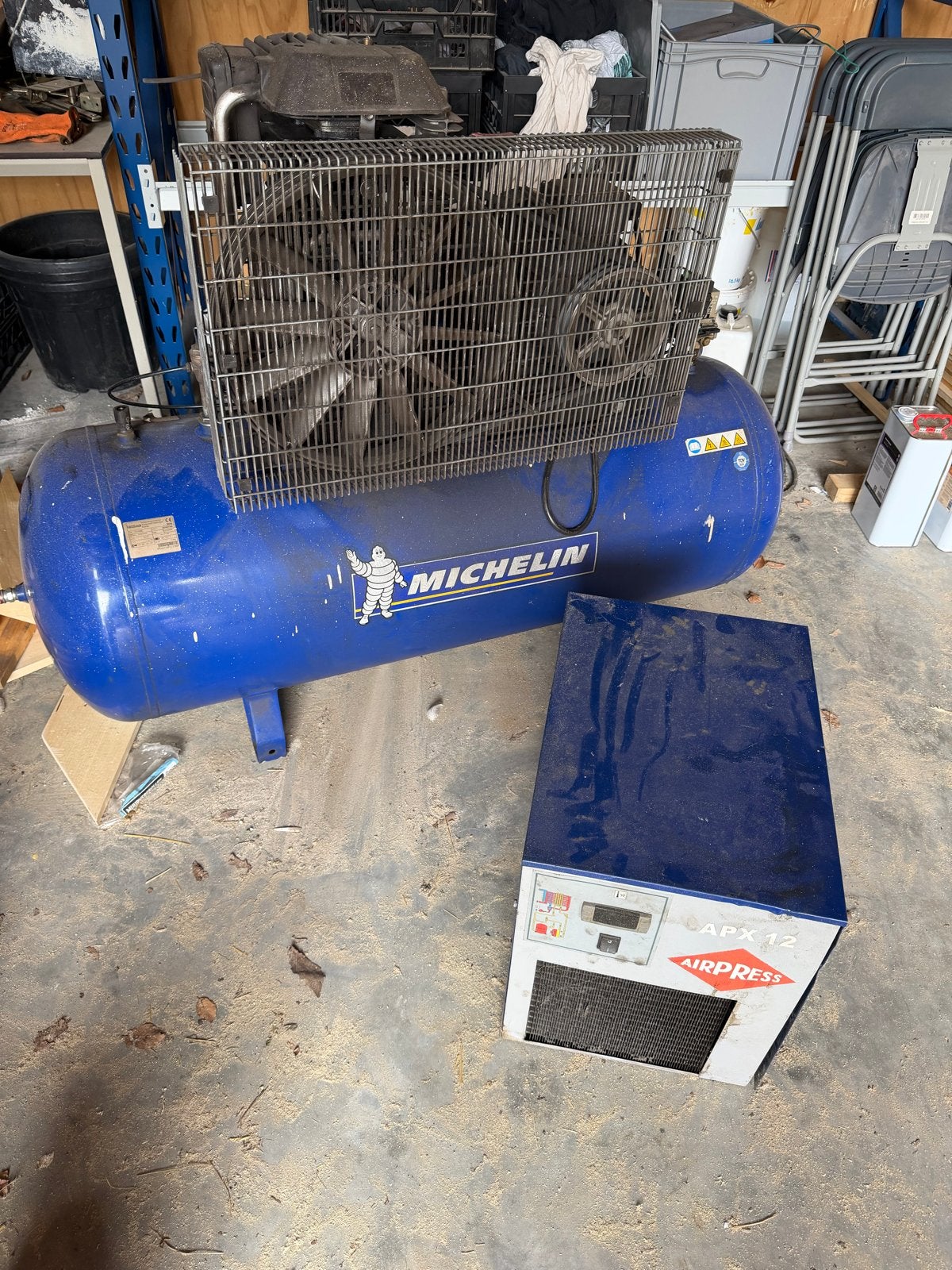 Michelin Compressor 270L met Airpress APX12 Luchtdroger, Ophalen, Gebruikt, 800 liter/min of meer, 10 bar of meer